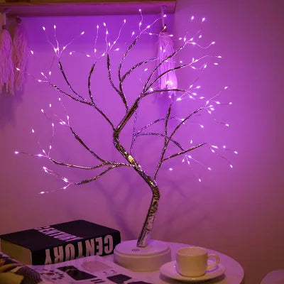LED Night Light Mini Christmas Tree Copper Wire Garland Lamp. - 02ALABA