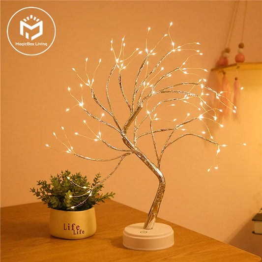 LED Night Light Mini Christmas Tree Copper Wire Garland Lamp. - 02ALABA