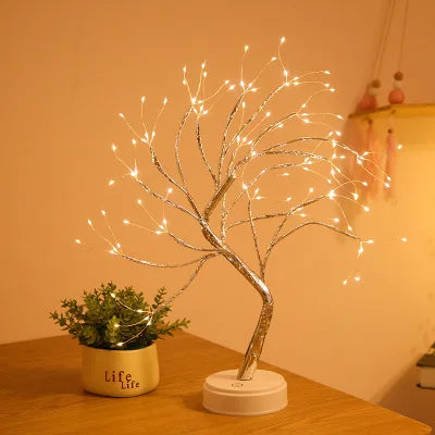 LED Night Light Mini Christmas Tree Copper Wire Garland Lamp. - 02ALABA