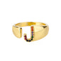Rainbow Zircon Letter Rings For Women Fashion Chunky Wide Letter A-Z Stainless Steel Ring Wedding Boho Jewelry Gift 2024 - 02ALABA