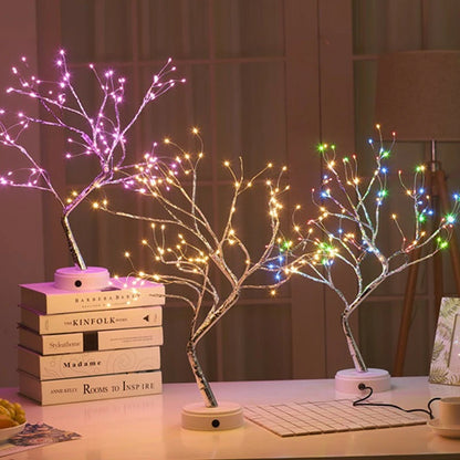 LED Night Light Mini Christmas Tree Copper Wire Garland Lamp. - 02ALABA
