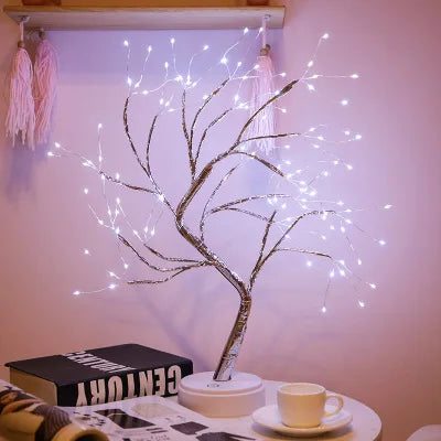 LED Night Light Mini Christmas Tree Copper Wire Garland Lamp. - 02ALABA