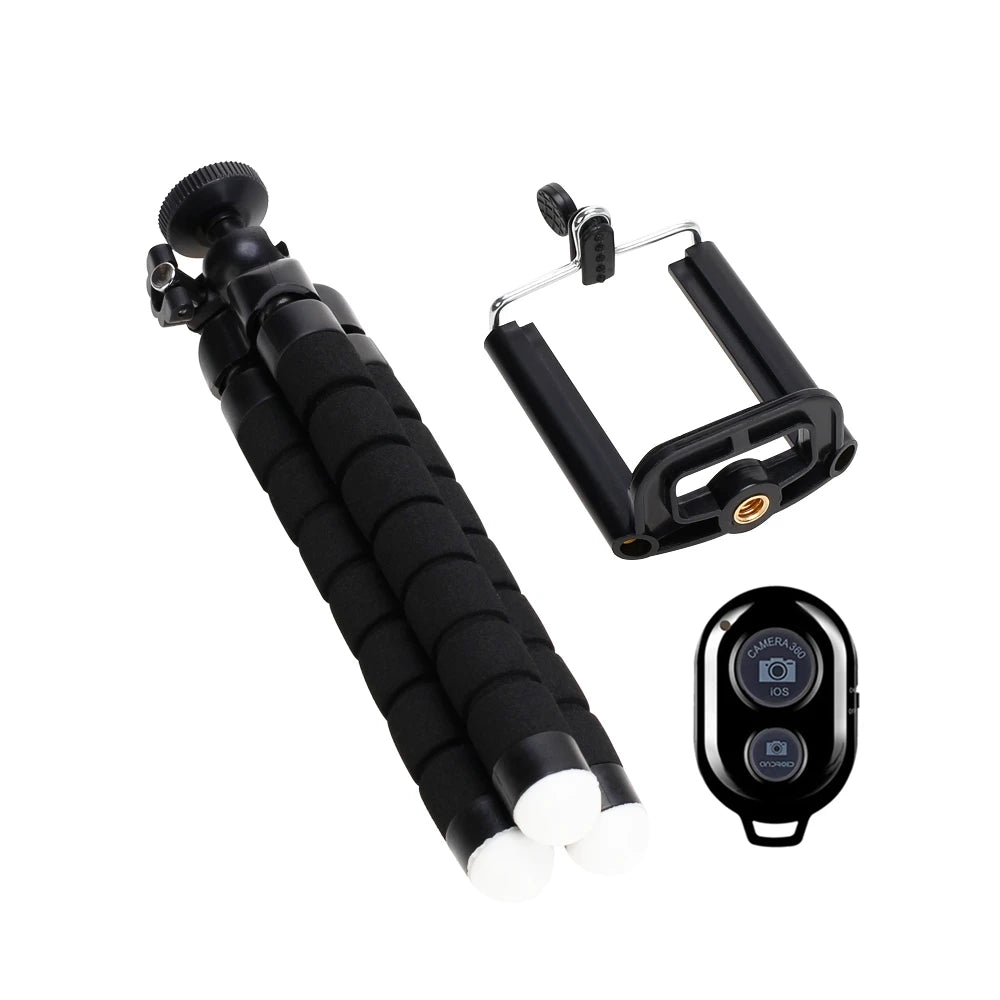 Tripods, mobile phone holders, camera clips, smartphone monopods, mini octopus tripods, and stands for phones. - 02ALABA