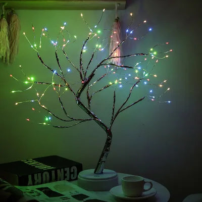 LED Night Light Mini Christmas Tree Copper Wire Garland Lamp. - 02ALABA