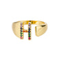 Rainbow Zircon Letter Rings For Women Fashion Chunky Wide Letter A-Z Stainless Steel Ring Wedding Boho Jewelry Gift 2024 - 02ALABA