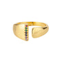 Rainbow Zircon Letter Rings For Women Fashion Chunky Wide Letter A-Z Stainless Steel Ring Wedding Boho Jewelry Gift 2024 - 02ALABA
