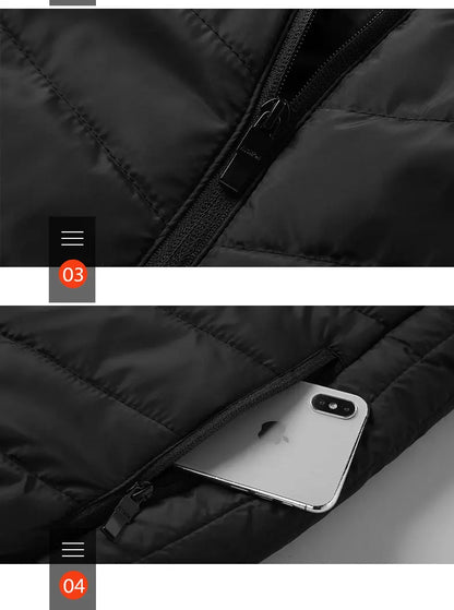 USB-Powered Heated Vest for Men and Women - Electric Heating Jacket with Adjustable Temperature for Outdoor Sports, Camping, Motorcycling, and Winter Activities