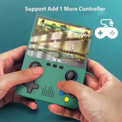 New X6 3.5Inch IPS Screen Handheld Game Player, Dual Joystick 11 Simulators GBA Video Game Console for kids - 02ALABA