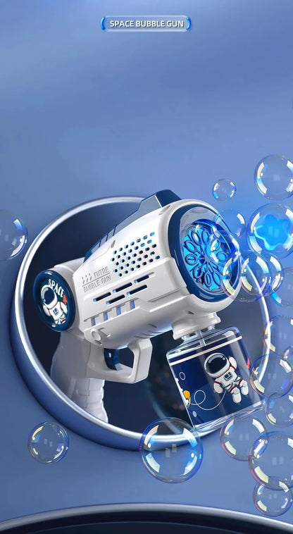 New Porous Astronaut Electric Bubble Gun Kid Toy Bubbles Machine Automatic Soap Blower with Light Summer Outdoor Party Games toy