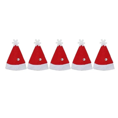 Christmas Wine Bottle Cover Caps, Red and Green Xmas Hat and Scarf Sets, Home Ornament, Festival Party Tableware Decoration Supplies - 02ALABA