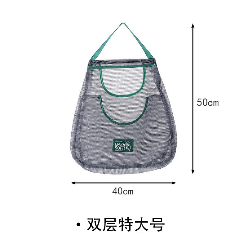 Reusable Storage Bags Kitchen Hanging Mesh Bag Home Fruit And Vegetable Storage Net Bag For Ginger Garlic Potatoes Onions