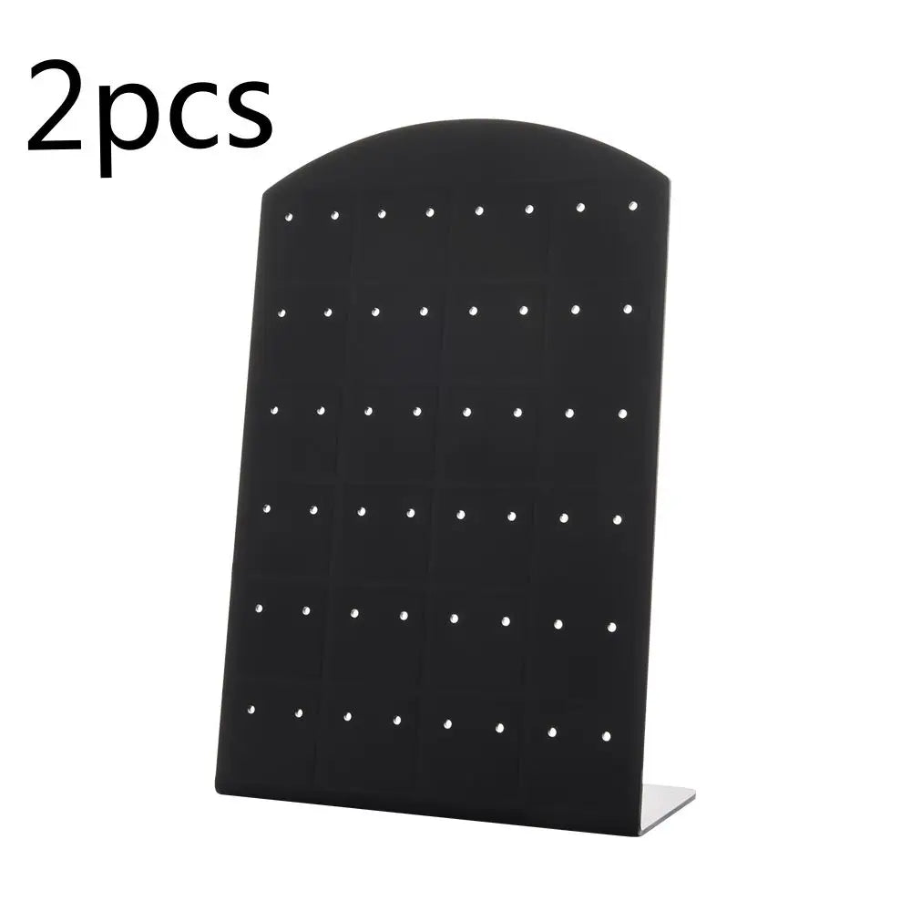 2pcs 48/72Holes Portable Earrings Ear Studs Holder Plastic Jewelry Display Holders Earring Showcase Organizer Stand Storage Rack