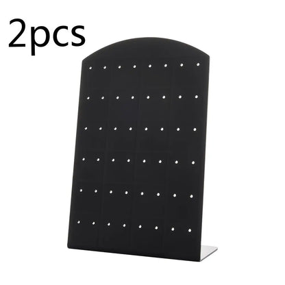 2pcs 48/72Holes Portable Earrings Ear Studs Holder Plastic Jewelry Display Holders Earring Showcase Organizer Stand Storage Rack