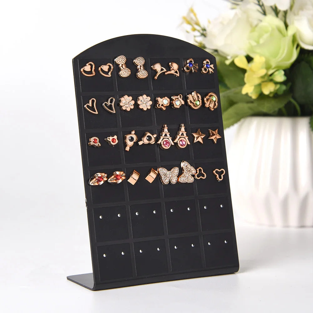 2pcs 48/72Holes Portable Earrings Ear Studs Holder Plastic Jewelry Display Holders Earring Showcase Organizer Stand Storage Rack