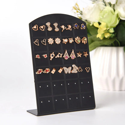 2pcs 48/72Holes Portable Earrings Ear Studs Holder Plastic Jewelry Display Holders Earring Showcase Organizer Stand Storage Rack