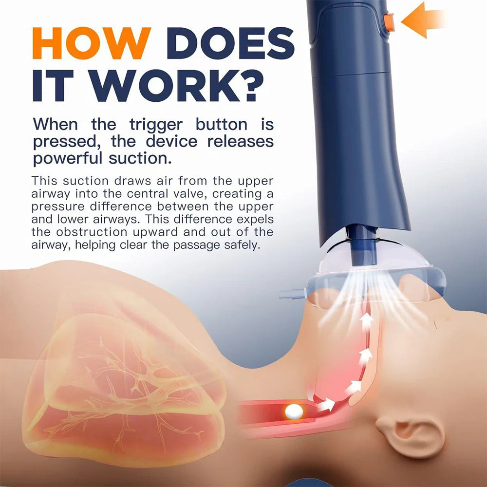 CPR Mask First Aid Choking Rescue Device Travel Home Choking Emergency Device Adult Children Portable Asphyxia Rescue Machine