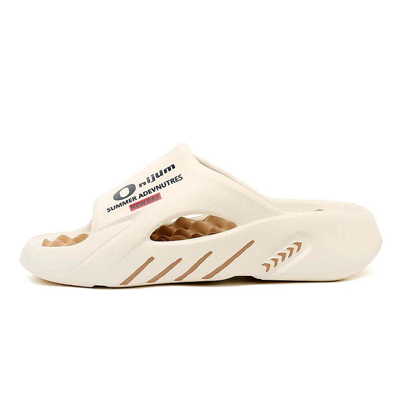 Discover the New Men's Massage Slippers, perfect for both indoor and outdoor use. These casual beach sandals feature a comfortable sole and come in a wide range of sizes from 38 to 47. - 02ALABA
