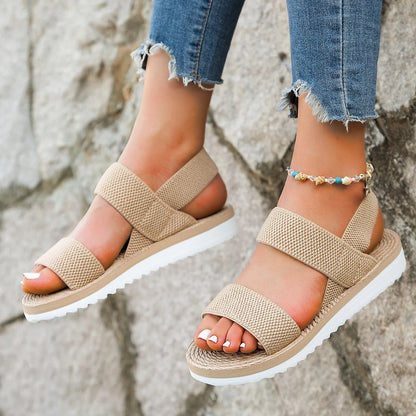 Women's fashion trend, anti slip, wear-resistant, comfortable color blocking soft sole, solid elastic band, indoor and outdoor f - 02ALABA
