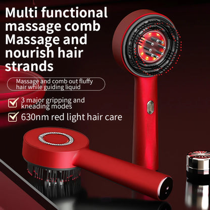 Electric Vibration Massage Comb with Hair Growth Oil - Red Light Laser Therapy Scalp Applicator Brush for Hair Follicles - 02ALABA