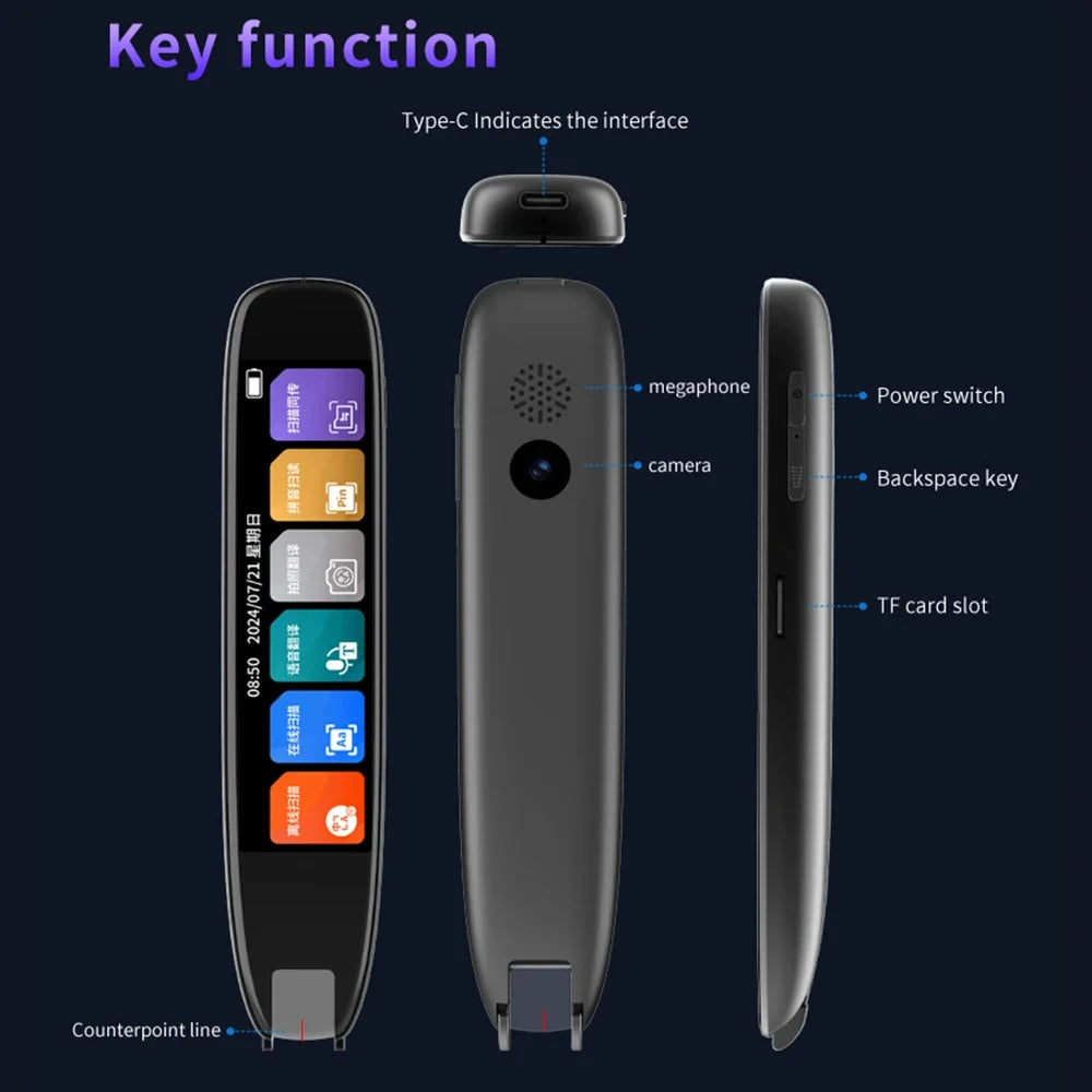 S65 Pro Smart MultifunctionTranslation Real Time Languages Translator Business Dictionary Pen Voice Scan Translator Pen