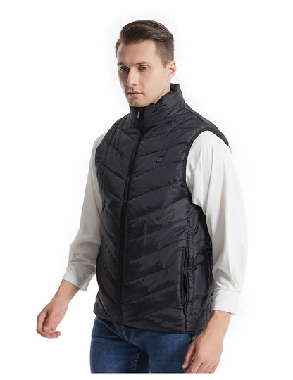 USB-Powered Heated Vest for Men and Women - Electric Heating Jacket with Adjustable Temperature for Outdoor Sports, Camping, Motorcycling, and Winter Activities