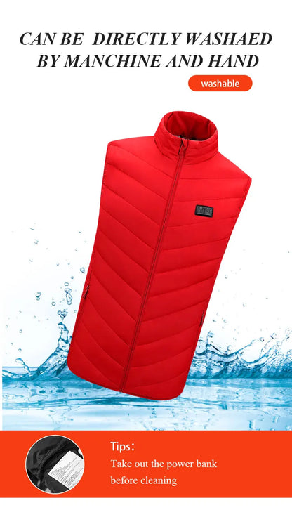 USB-Powered Heated Vest for Men and Women - Electric Heating Jacket with Adjustable Temperature for Outdoor Sports, Camping, Motorcycling, and Winter Activities
