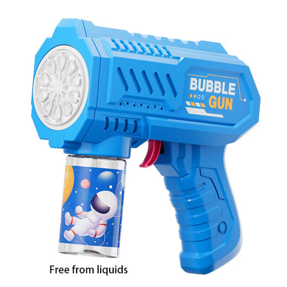 New Porous Astronaut Electric Bubble Gun Kid Toy Bubbles Machine Automatic Soap Blower with Light Summer Outdoor Party Games toy