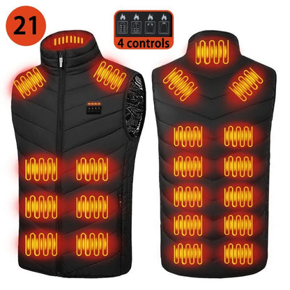 USB-Powered Heated Vest for Men and Women - Electric Heating Jacket with Adjustable Temperature for Outdoor Sports, Camping, Motorcycling, and Winter Activities - 02ALABA