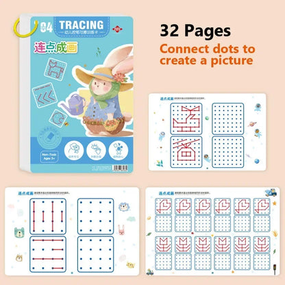 Magical Tracing Workbook: Montessori Educational Calligraphy Copybook for Kids - Reusable Pen Control Training - 02ALABA