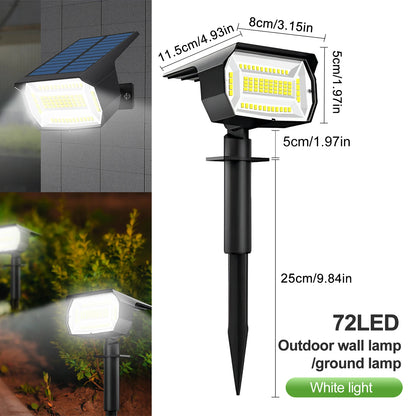 72/68 LED Solar Landscape Lights, IP65 Waterproof Outdoor Solar Light with 3 Modes, Solar Garden Spotlight for Yard, Lawn, Walkway. - 02ALABA