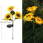 3 Heads 1 Head Solar Simulation Sunflower LED Lights Garden Yard Lawn Night Lights Landscape Lamp Decor Christmas Flower Light