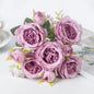 Artificial Flowers Fake Silk White Peonies Used for Home Room Vase Decoration Christmas Wreath Wedding Bouquet Party Accessories