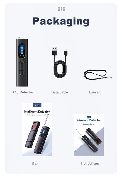T15 Camera Detector: Wireless Signal Infrared Scanner and Anti-location Device - Professional GPS Search and Security Protection