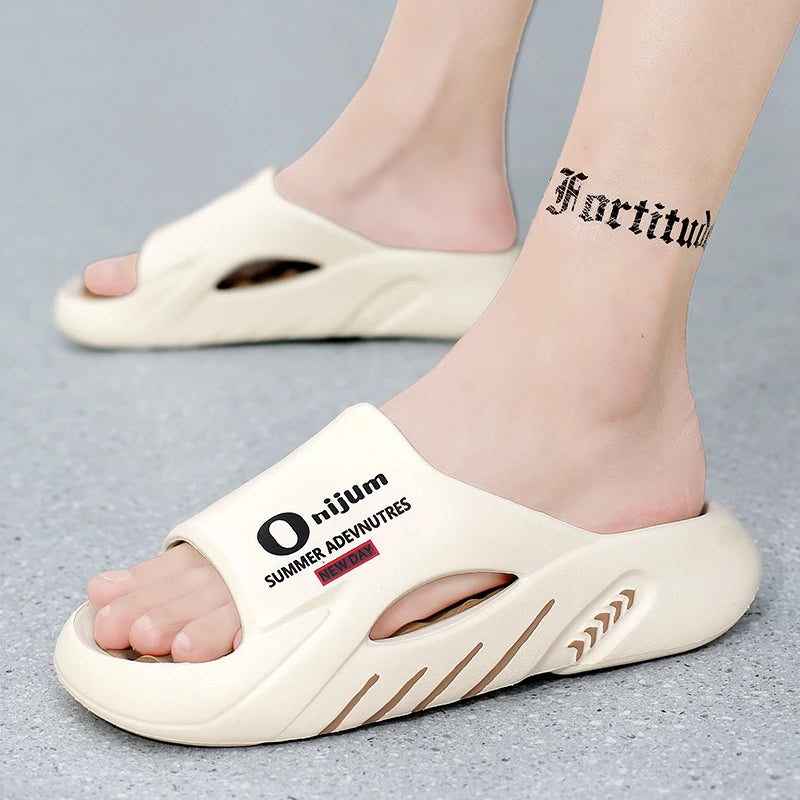 Discover the New Men's Massage Slippers, perfect for both indoor and outdoor use. These casual beach sandals feature a comfortable sole and come in a wide range of sizes from 38 to 47. - 02ALABA