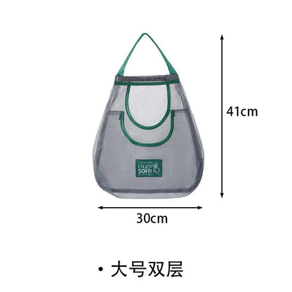 Reusable Storage Bags Kitchen Hanging Mesh Bag Home Fruit And Vegetable Storage Net Bag For Ginger Garlic Potatoes Onions