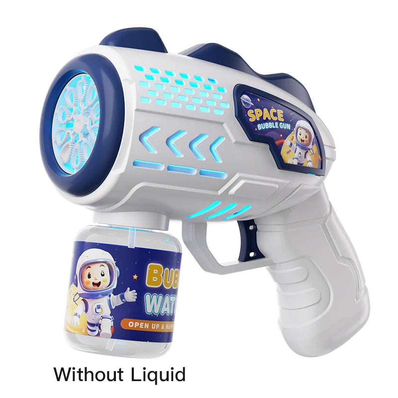New Porous Astronaut Electric Bubble Gun Kid Toy Bubbles Machine Automatic Soap Blower with Light Summer Outdoor Party Games toy