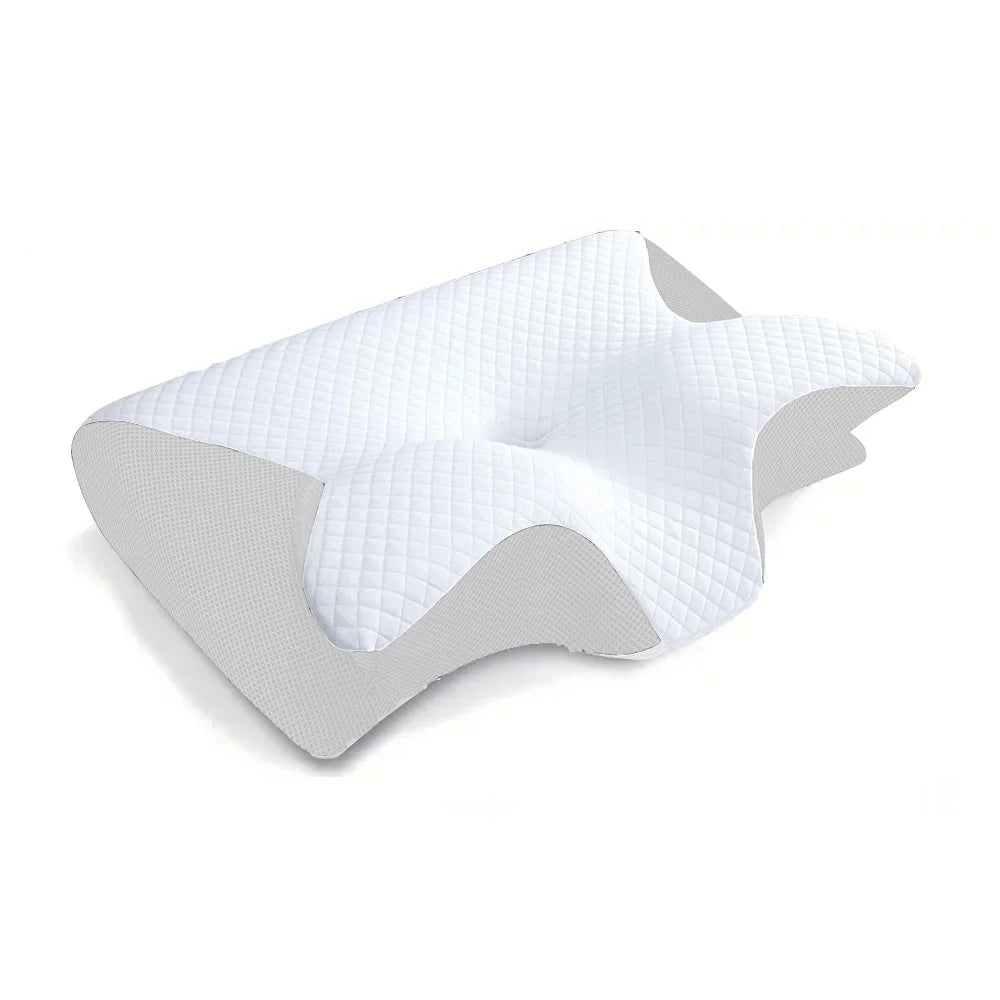 Memory Foam Cervical Pillow, Neck Massage Pillow,Butterfly Pillow,2 in 1 Ergonomic Contour Orthopedic Pillow for Neck Pain