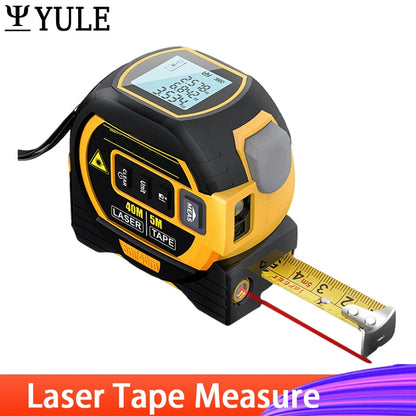 3 In 1 Laser Tape Measure Rangefinder, High-Intelligent Electronic Ruler Cross Line Measuring Tools - 02ALABA