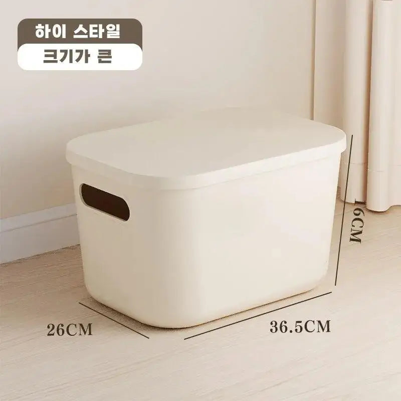 Ins Style Storage Box with Lid Dustproof Cosmetics Clothing Grocery Storage Bedroom Dormitory Storage Box Toy Storage