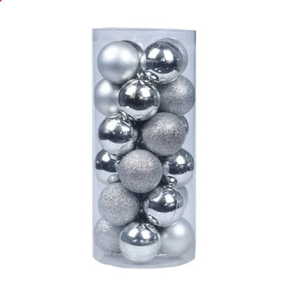 24 Pcs Christmas Ball Ornaments for Xmas Tree - Shatterproof Hanging Decorations for Holiday Wedding - 02ALABA