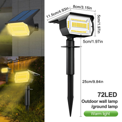 72/68 LED Solar Landscape Lights, IP65 Waterproof Outdoor Solar Light with 3 Modes, Solar Garden Spotlight for Yard, Lawn, Walkway. - 02ALABA