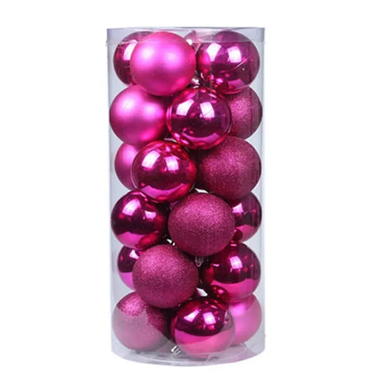 24 Pcs Christmas Ball Ornaments for Xmas Tree - Shatterproof Hanging Decorations for Holiday Wedding - 02ALABA