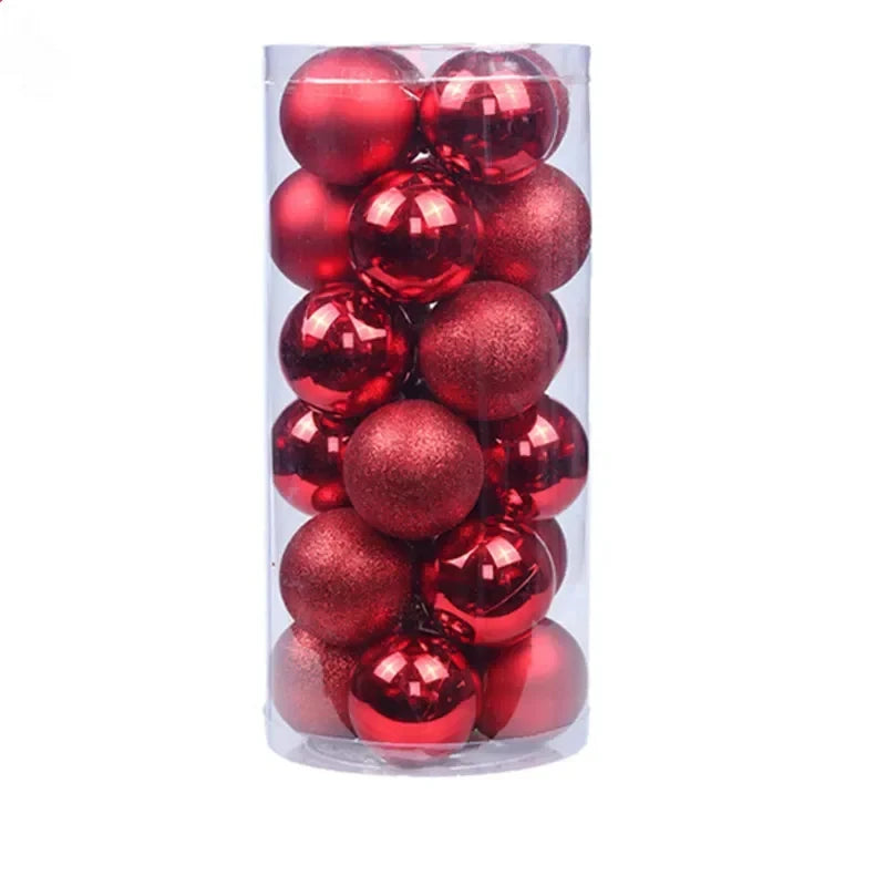 24 Pcs Christmas Ball Ornaments for Xmas Tree - Shatterproof Hanging Decorations for Holiday Wedding - 02ALABA