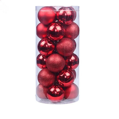 24 Pcs Christmas Ball Ornaments for Xmas Tree - Shatterproof Hanging Decorations for Holiday Wedding - 02ALABA