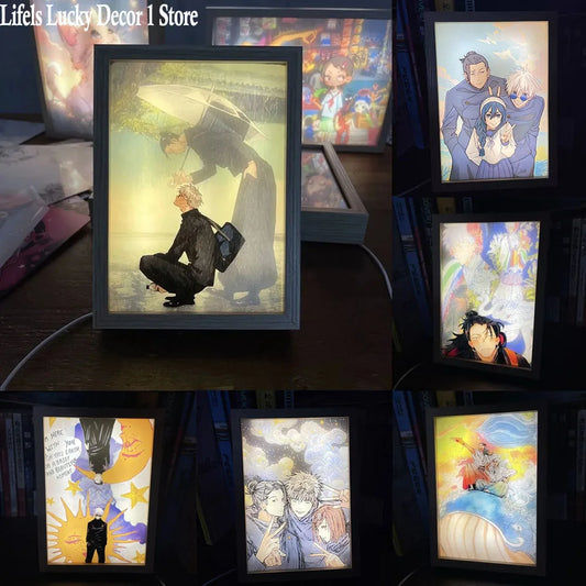 Led Light Painting Decor, Photo Frame, Figure Painting Table Lamp Home Decor for Christmas Gifts - 02ALABA