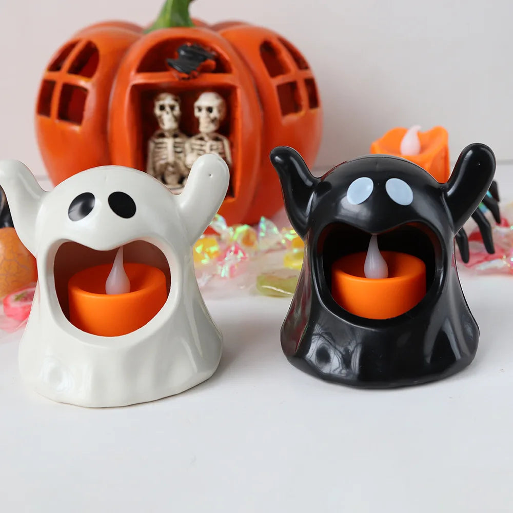 1PC Halloween Ghosts Candle Holder LED Candlestick Lighting Candleholder Candle Holder Halloween Decoration