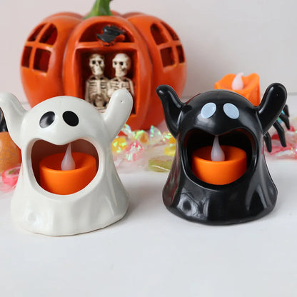 1PC Halloween Ghosts Candle Holder LED Candlestick Lighting Candleholder Candle Holder Halloween Decoration