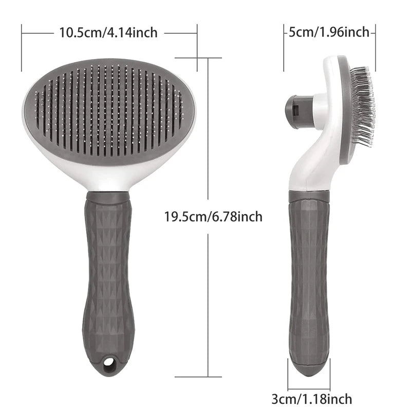 Self-Cleaning Pet Brush, Cat and Dog Comb, Hair Remover Tool for Dogs and Cats, Grooming Accessories, Pets' Dematting Comb - 02ALABA
