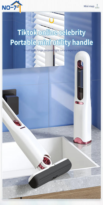 Mini Mop Powerful Squeeze Mini Mop Folding Home Cleaning Mops with Self-squeezing Floor Washing Mops Desk Window Car Clean Tools