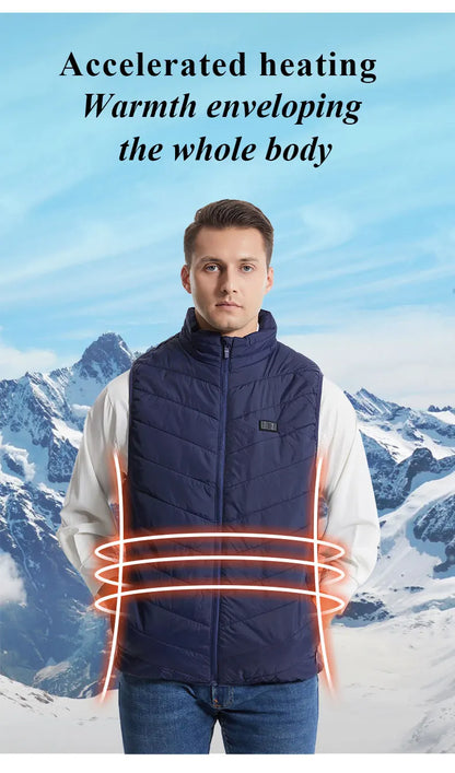 USB-Powered Heated Vest for Men and Women - Electric Heating Jacket with Adjustable Temperature for Outdoor Sports, Camping, Motorcycling, and Winter Activities